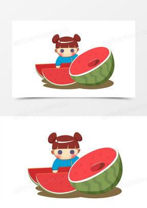 吃瓜吐泡泡糖的视频素材